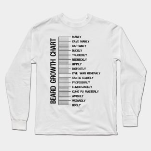 Beard measuring length chart Long Sleeve T-Shirt